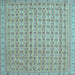 Square Abstract Light Blue Contemporary Rug, con1545lblu