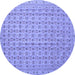 Round Machine Washable Abstract Blue Contemporary Rug, wshcon1545blu