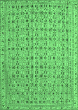 Abstract Emerald Green Contemporary Rug, con1545emgrn
