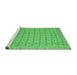 Sideview of Machine Washable Abstract Emerald Green Contemporary Area Rugs, wshcon1545emgrn