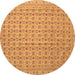 Round Machine Washable Abstract Brown Contemporary Rug, wshcon1545brn