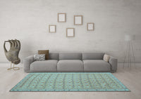 Machine Washable Abstract Light Blue Contemporary Rug, wshcon1545lblu