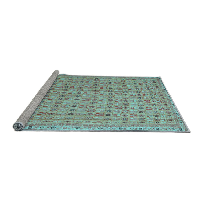 Sideview of Machine Washable Abstract Light Blue Contemporary Rug, wshcon1545lblu