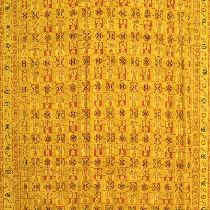 Abstract Yellow Contemporary Rug, con1545yw