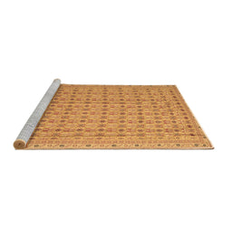 Sideview of Machine Washable Abstract Brown Contemporary Rug, wshcon1545brn