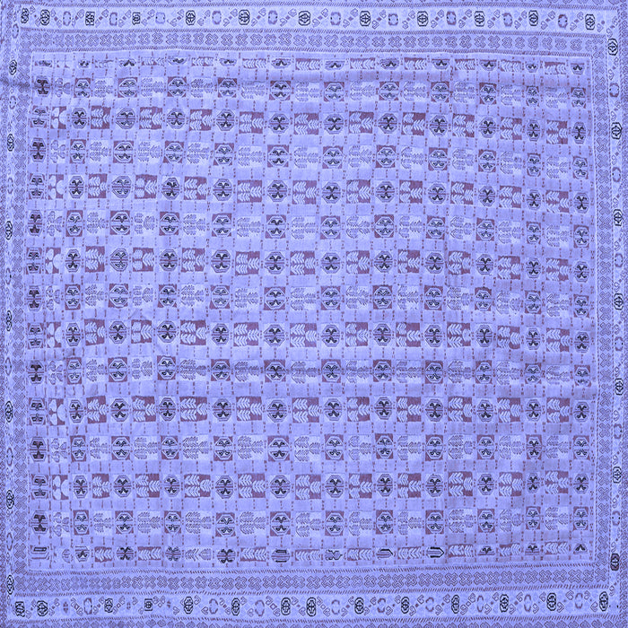 Square Abstract Blue Contemporary Rug, con1545blu