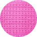 Round Abstract Pink Contemporary Rug, con1545pnk