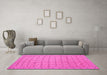 Machine Washable Abstract Pink Contemporary Rug in a Living Room, wshcon1545pnk