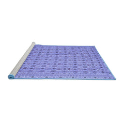 Sideview of Machine Washable Abstract Blue Contemporary Rug, wshcon1545blu
