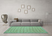 Machine Washable Abstract Turquoise Contemporary Area Rugs in a Living Room,, wshcon1545turq