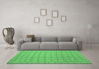 Machine Washable Abstract Emerald Green Contemporary Rug, wshcon1545emgrn