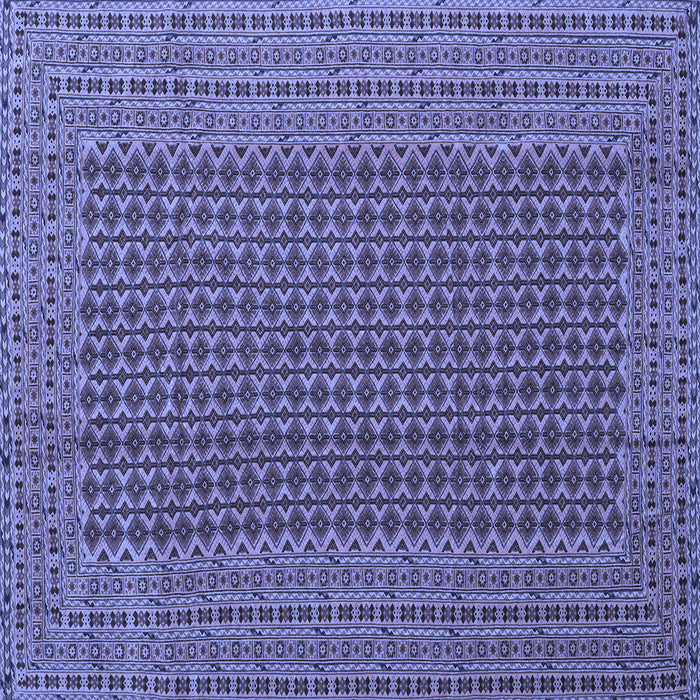 Square Machine Washable Southwestern Blue Country Rug, wshcon1546blu