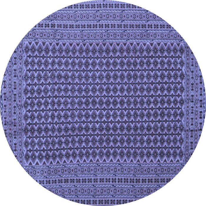 Round Southwestern Blue Country Rug, con1546blu