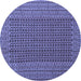 Round Southwestern Blue Country Rug, con1546blu