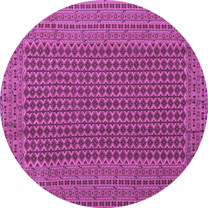 Round Machine Washable Southwestern Purple Country Area Rugs, wshcon1546pur