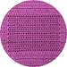 Round Machine Washable Southwestern Purple Country Area Rugs, wshcon1546pur