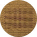 Round Southwestern Brown Country Rug, con1546brn