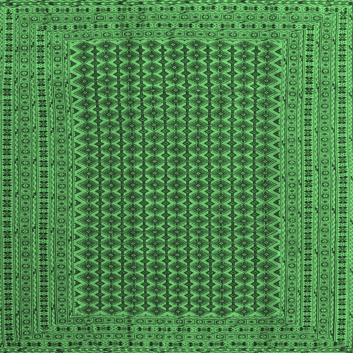 Square Machine Washable Southwestern Emerald Green Country Area Rugs, wshcon1546emgrn