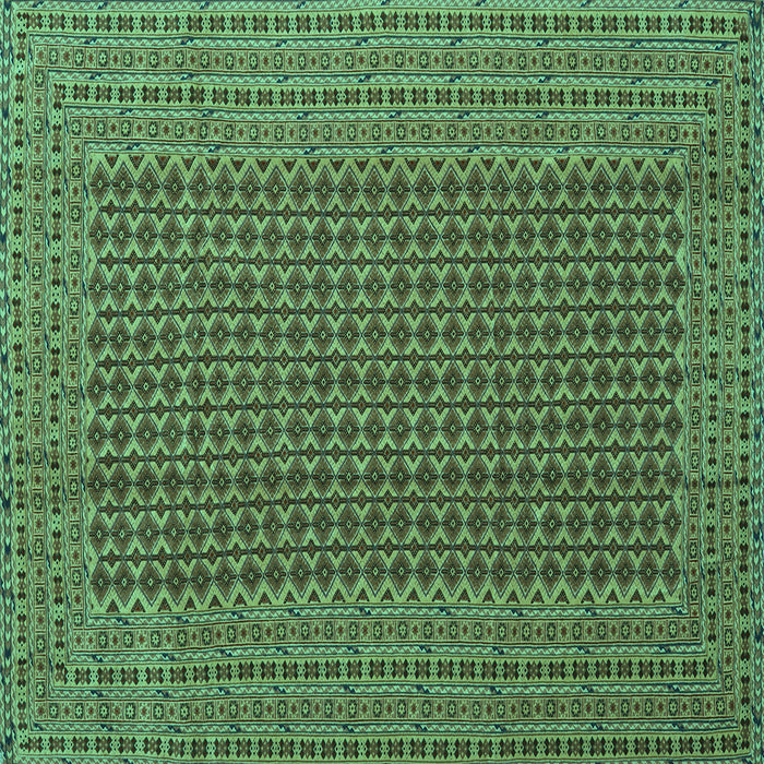 Square Machine Washable Southwestern Turquoise Country Area Rugs, wshcon1546turq