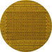 Round Southwestern Yellow Country Rug, con1546yw