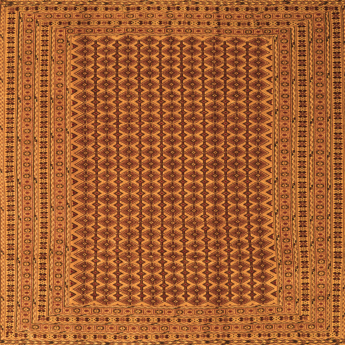 Round Machine Washable Southwestern Orange Country Area Rugs, wshcon1546org
