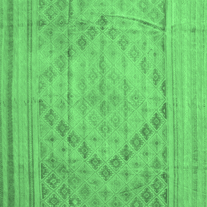 Machine Washable Southwestern Emerald Green Country Area Rugs, wshcon1547emgrn