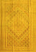 Machine Washable Southwestern Yellow Country Rug, wshcon1547yw