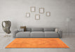 Machine Washable Southwestern Orange Country Area Rugs in a Living Room, wshcon1547org