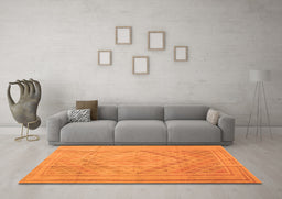 Machine Washable Southwestern Orange Country Area Rugs in a Living Room, wshcon1547org