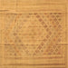 Square Machine Washable Southwestern Brown Country Rug, wshcon1547brn