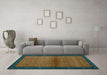 Machine Washable Abstract Turquoise Contemporary Area Rugs in a Living Room,, wshcon1548turq