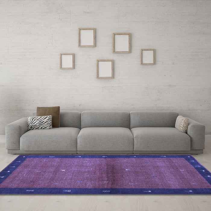 Machine Washable Abstract Blue Contemporary Rug in a Living Room, wshcon1548blu