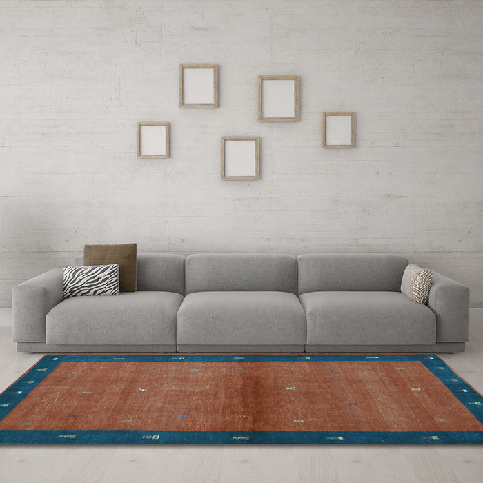 Machine Washable Abstract Light Blue Contemporary Rug in a Living Room, wshcon1548lblu