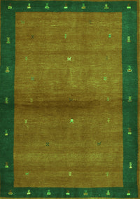 Abstract Green Contemporary Rug, con1548grn