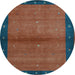 Round Abstract Light Blue Contemporary Rug, con1548lblu