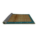 Sideview of Abstract Turquoise Contemporary Rug, con1548turq