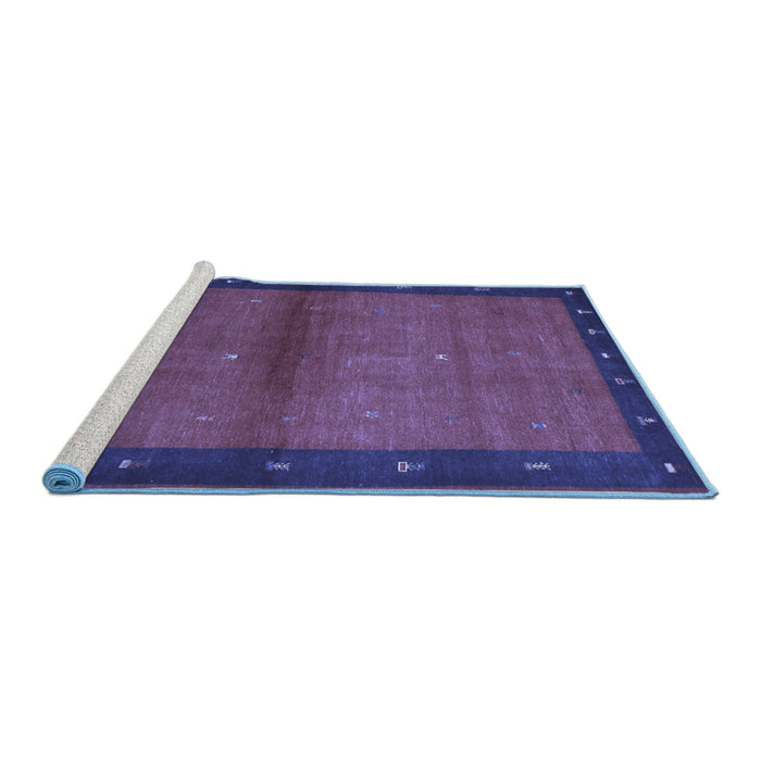 Sideview of Machine Washable Abstract Blue Contemporary Rug, wshcon1548blu