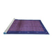 Sideview of Machine Washable Abstract Blue Contemporary Rug, wshcon1548blu