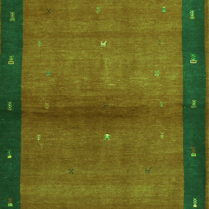 Serging Thickness of Machine Washable Abstract Green Contemporary Area Rugs, wshcon1548grn