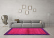 Machine Washable Abstract Pink Contemporary Rug in a Living Room, wshcon1548pnk