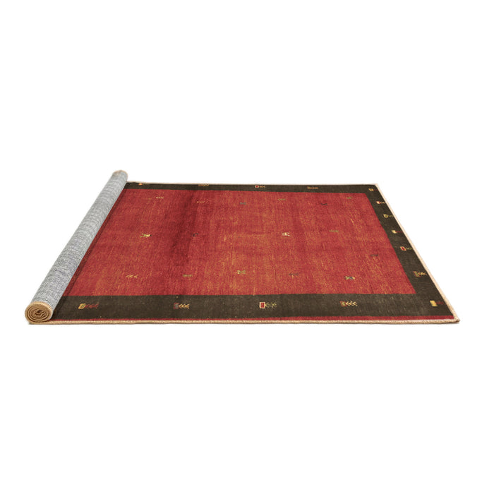 Sideview of Machine Washable Abstract Brown Contemporary Rug, wshcon1548brn