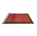 Sideview of Machine Washable Abstract Brown Contemporary Rug, wshcon1548brn