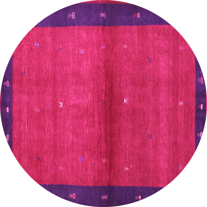 Round Abstract Pink Contemporary Rug, con1548pnk