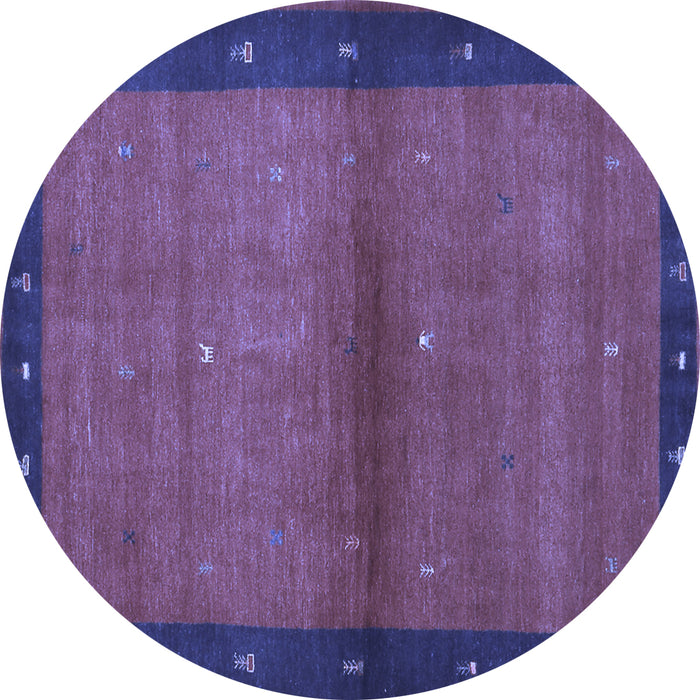 Round Abstract Blue Contemporary Rug, con1548blu