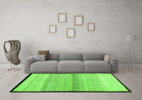 Machine Washable Solid Green Modern Rug, wshcon1549grn