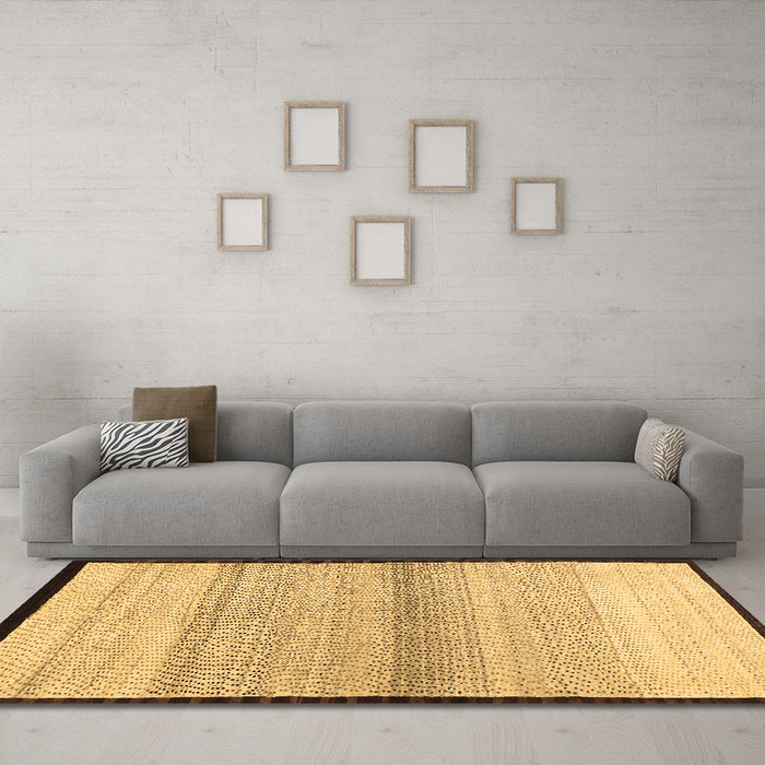 Machine Washable Solid Brown Modern Rug in a Living Room,, wshcon1549brn