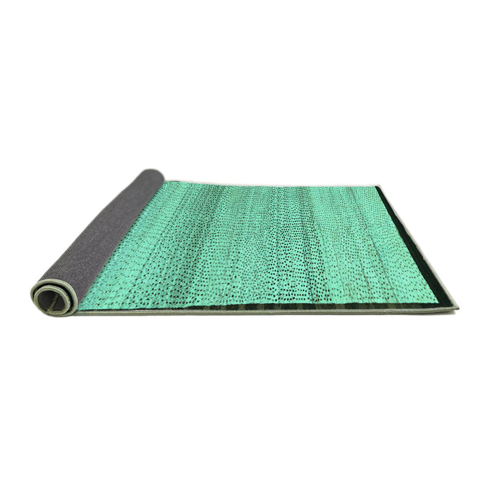 Sideview of Solid Turquoise Modern Rug, con1549turq