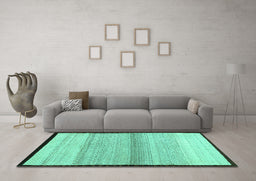Machine Washable Solid Turquoise Modern Area Rugs in a Living Room,, wshcon1549turq