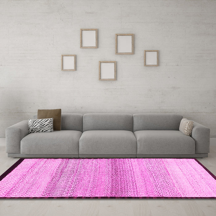 Machine Washable Solid Pink Modern Rug in a Living Room, wshcon1549pnk