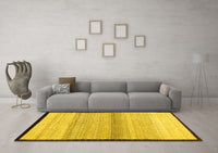 Machine Washable Solid Yellow Modern Rug, wshcon1549yw